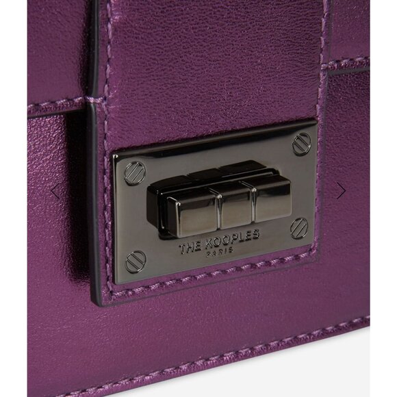 NWT The Kooples Small Emily Purple Leather Clutch Wallet with Chain Strap‎ - Picture 6 of 12